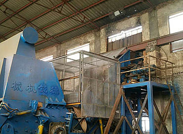 河南上街重型廢鋼破碎機用戶現場